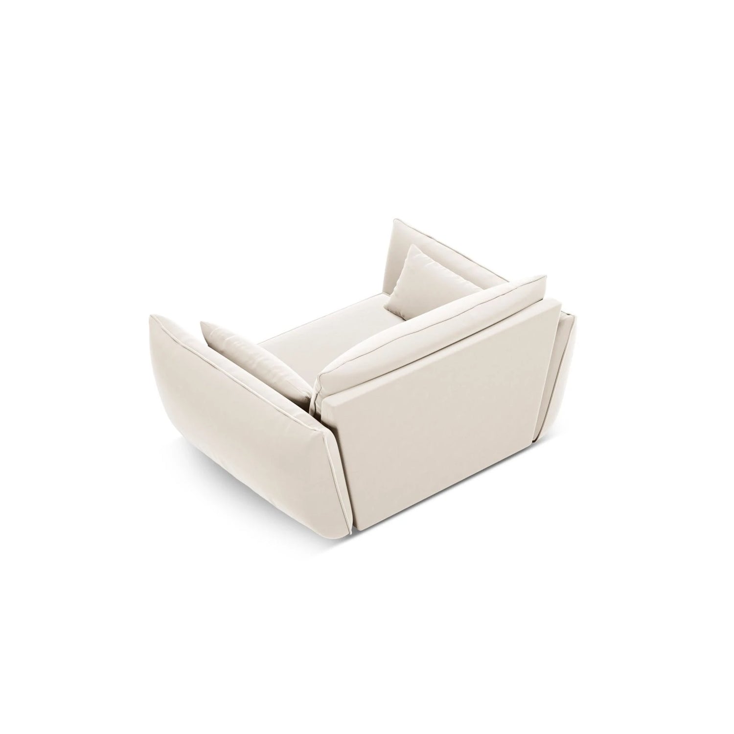 Kaelle Sessel mit Bezug in Samt (Blu22) in Leichtes Beige, 128x110 cm – Bild 4