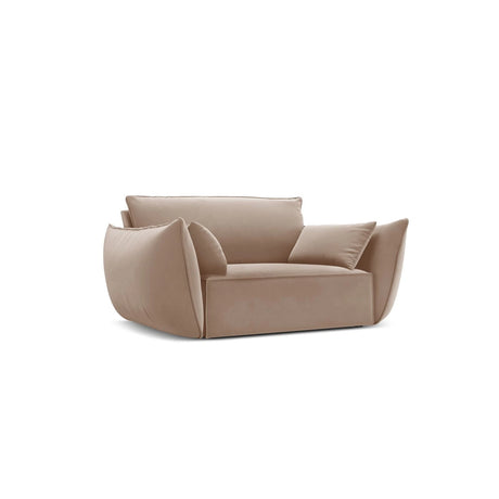 Kaelle Sessel mit Bezug in Samt (Blu28) in Beige, 128x110 cm – Bild 3