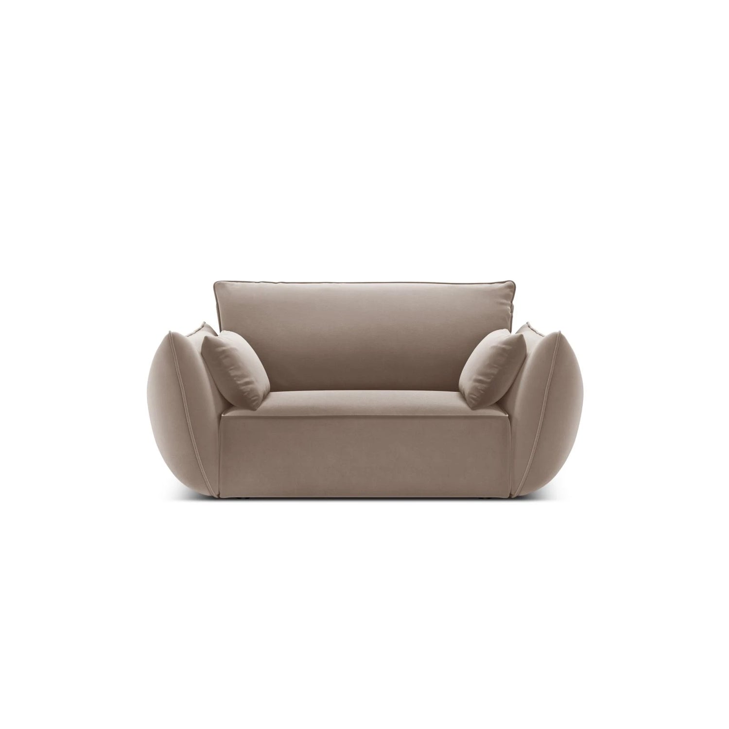 Kaelle Sessel mit Bezug in Samt (Blu40) in Cappuccino, 128x110 cm – Bild 1