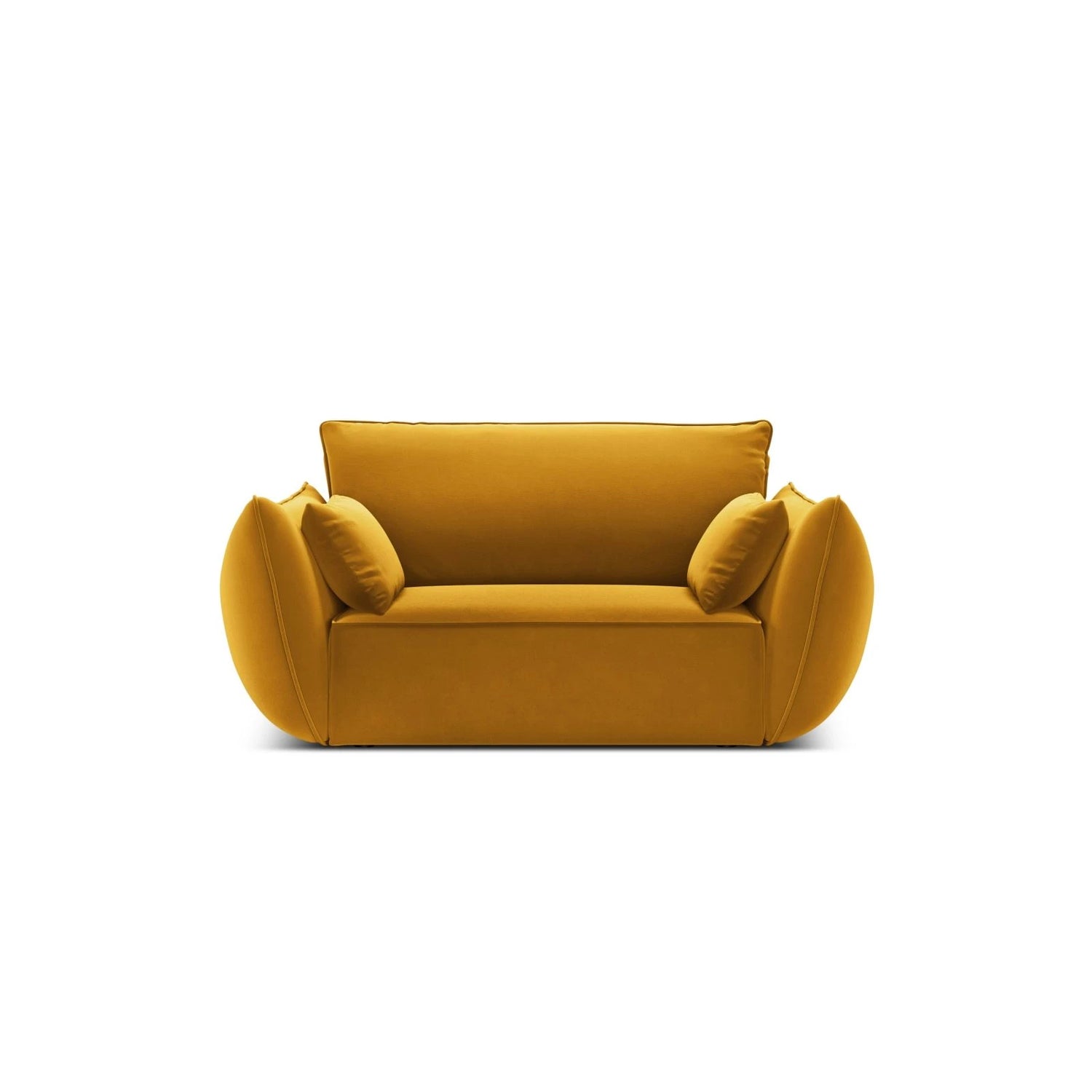 Kaelle Sessel mit Bezug in Samt (Blu68) in Gelb, 128x110 cm – Bild 1