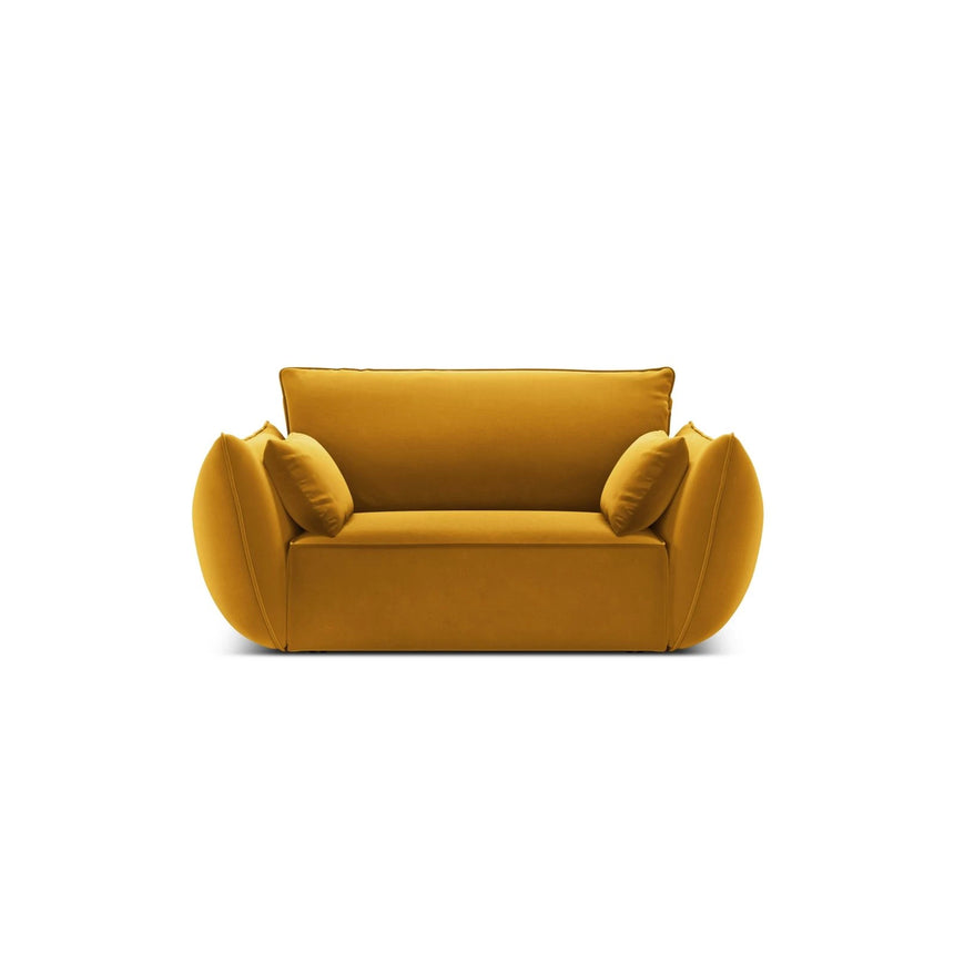Kaelle Sessel mit Bezug in Samt (Blu68) in Gelb, 128x110 cm – Bild 1