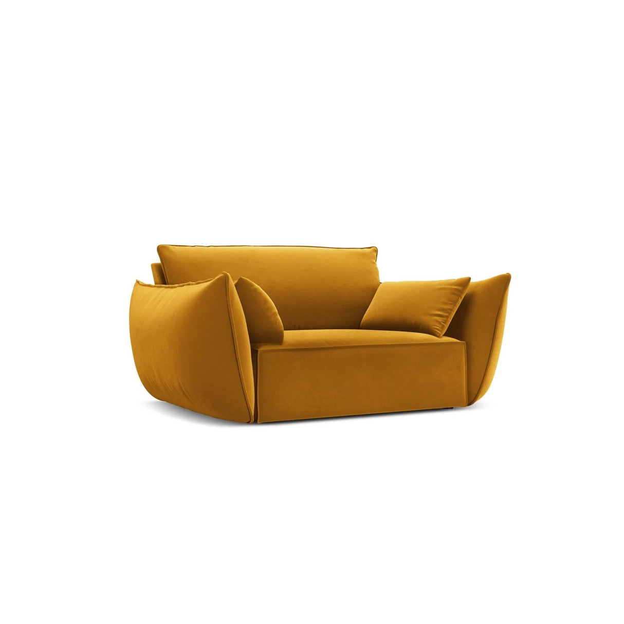 Kaelle Sessel mit Bezug in Samt (Blu68) in Gelb, 128x110 cm – Bild 3