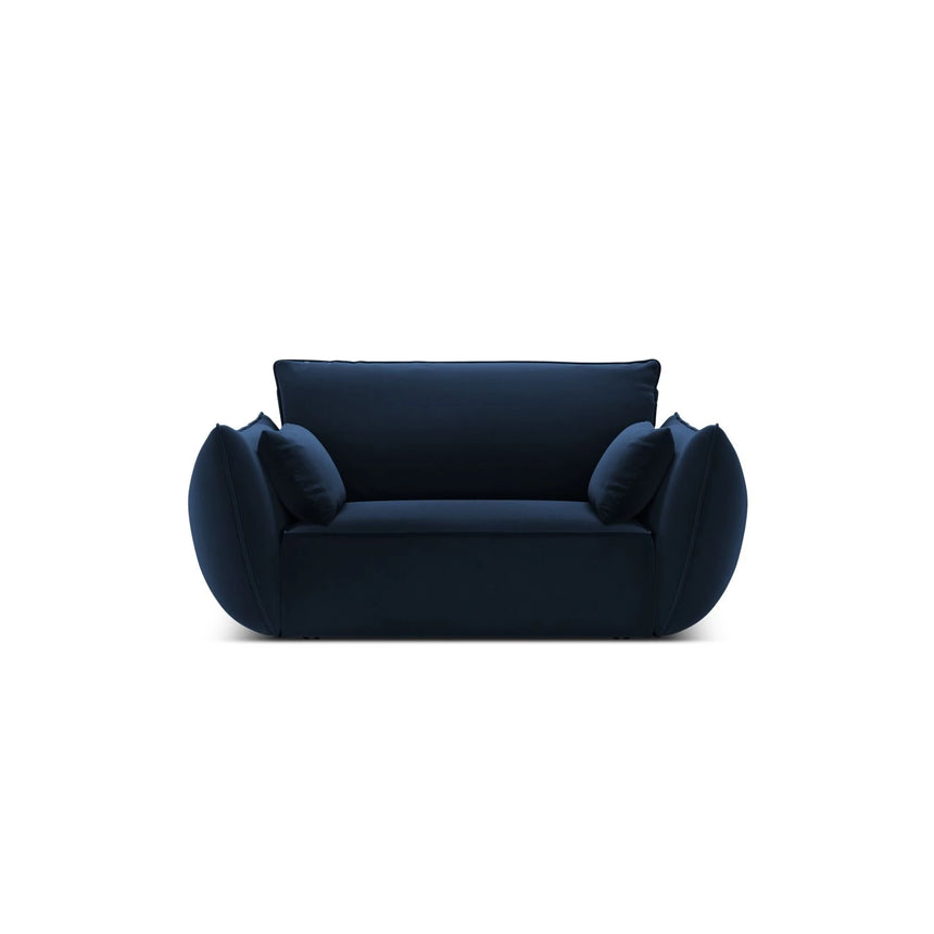 Kaelle Sessel mit Bezug in Samt (Blu86) in Königsblau, 128x110 cm – Bild 1