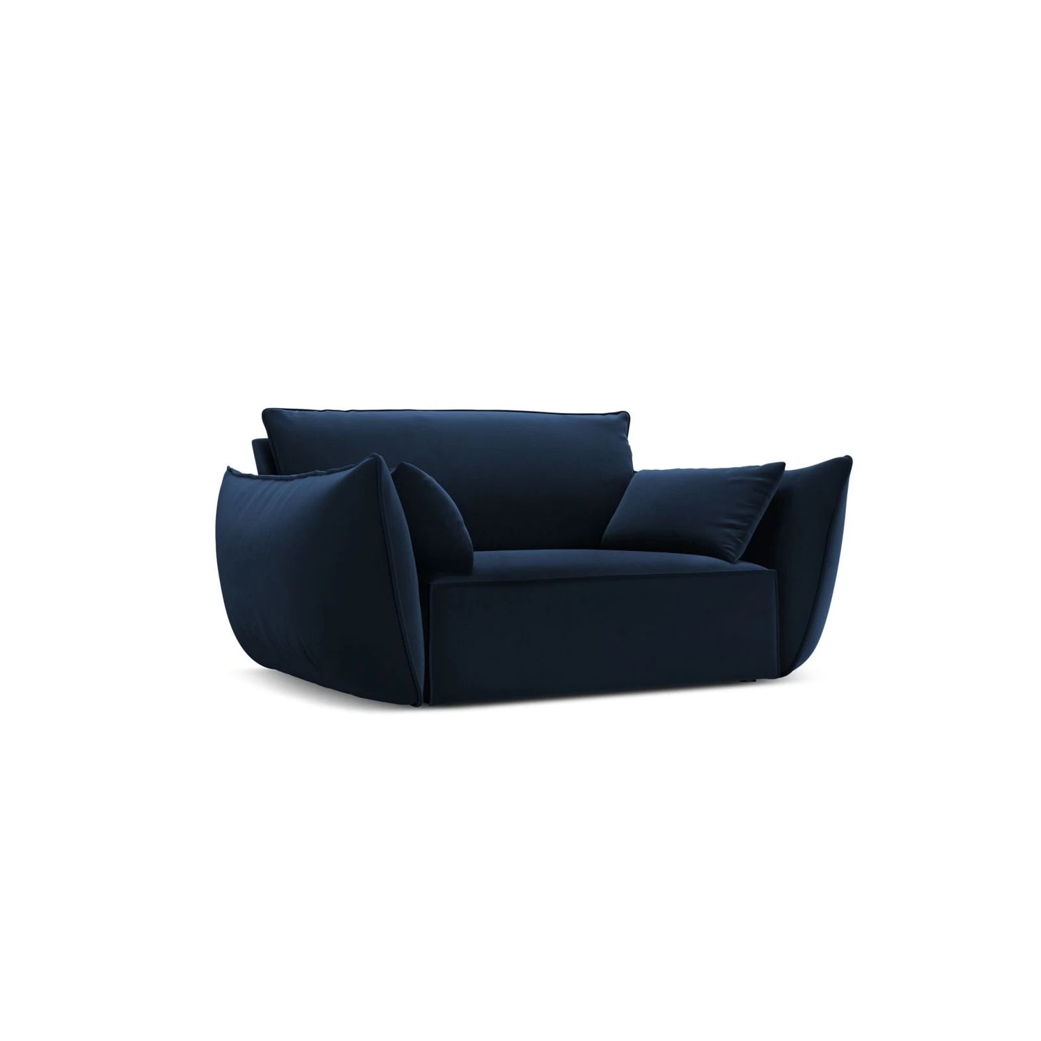 Kaelle Sessel mit Bezug in Samt (Blu86) in Königsblau, 128x110 cm – Bild 3