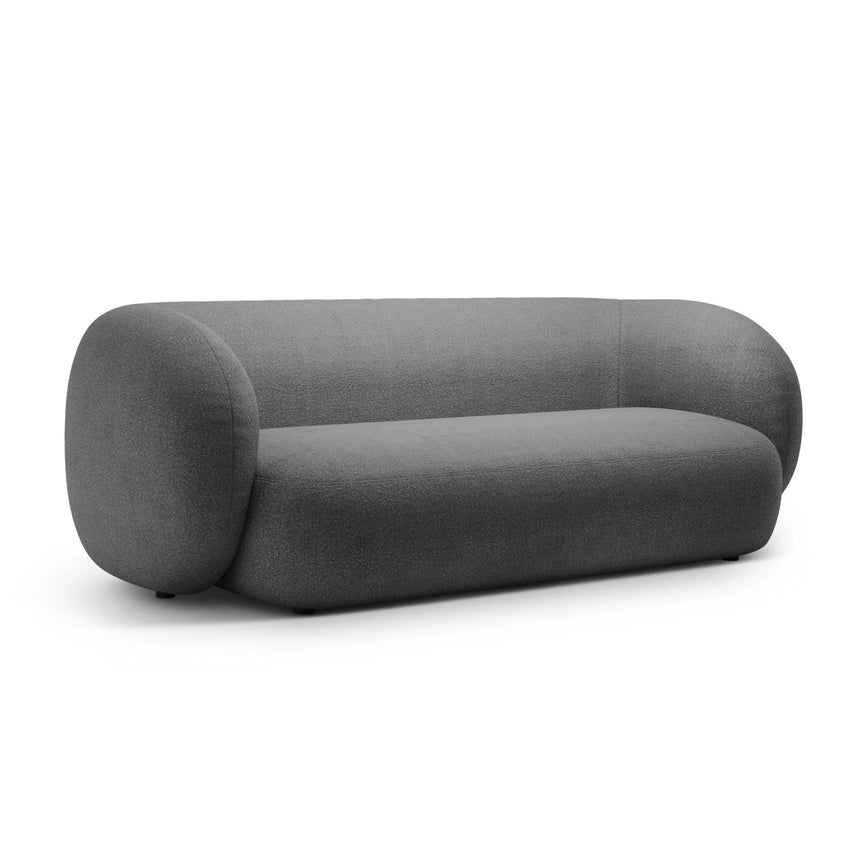 Kate 3-Sitzer Sofa mit Bezug aus Boucle (Baloo 2083) in Dunkelgrau, 213x99 cm – Bild 2