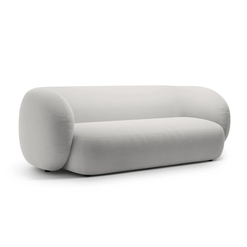 Kate 3-Sitzer Sofa mit Bezug aus Samt (Salvador 16) in Hellgrau, 213x99 cm – Bild 2