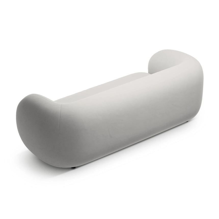 Kate 3-Sitzer Sofa mit Bezug aus Samt (Salvador 16) in Hellgrau, 213x99 cm – Bild 3