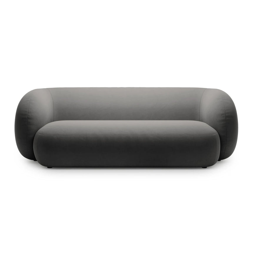 Kate 3-Sitzer Sofa mit Bezug aus Samt (Salvador 18) in Dunkelgrau, 213x99 cm – Bild 1