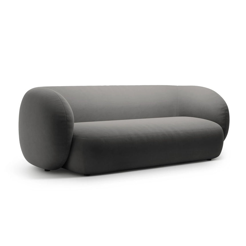 Kate 3-Sitzer Sofa mit Bezug aus Samt (Salvador 18) in Dunkelgrau, 213x99 cm – Bild 2