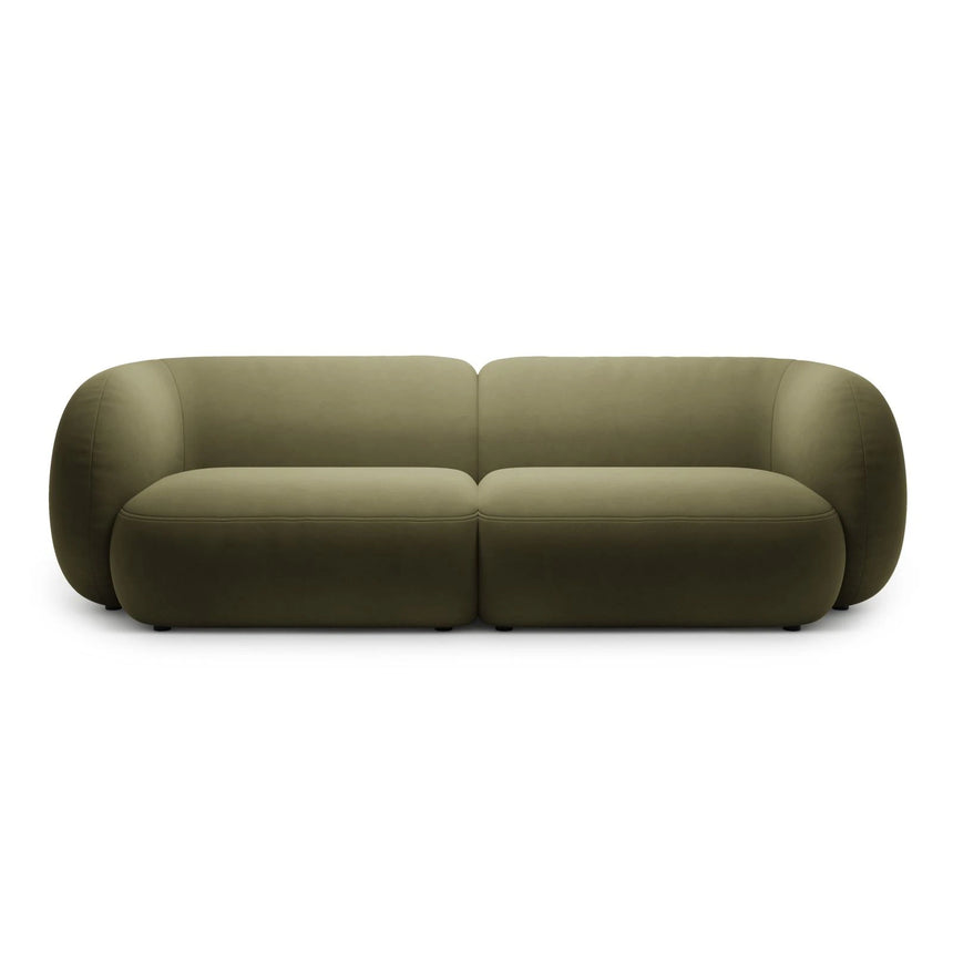 Kate 4-Sitzer Sofa mit Bezug aus Samt (Salvador 08) in Grün, 243x99 cm – Bild 1