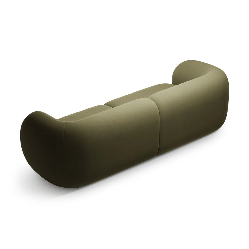 Kate 4-Sitzer Sofa mit Bezug aus Samt (Salvador 08) in Grün, 243x99 cm – Bild 3