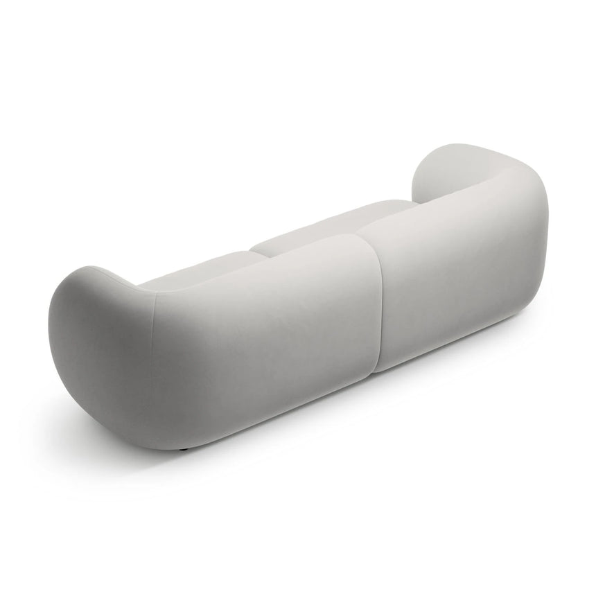 Kate 4-Sitzer Sofa mit Bezug aus Samt (Salvador 16) in Hellgrau, 243x99 cm – Bild 3