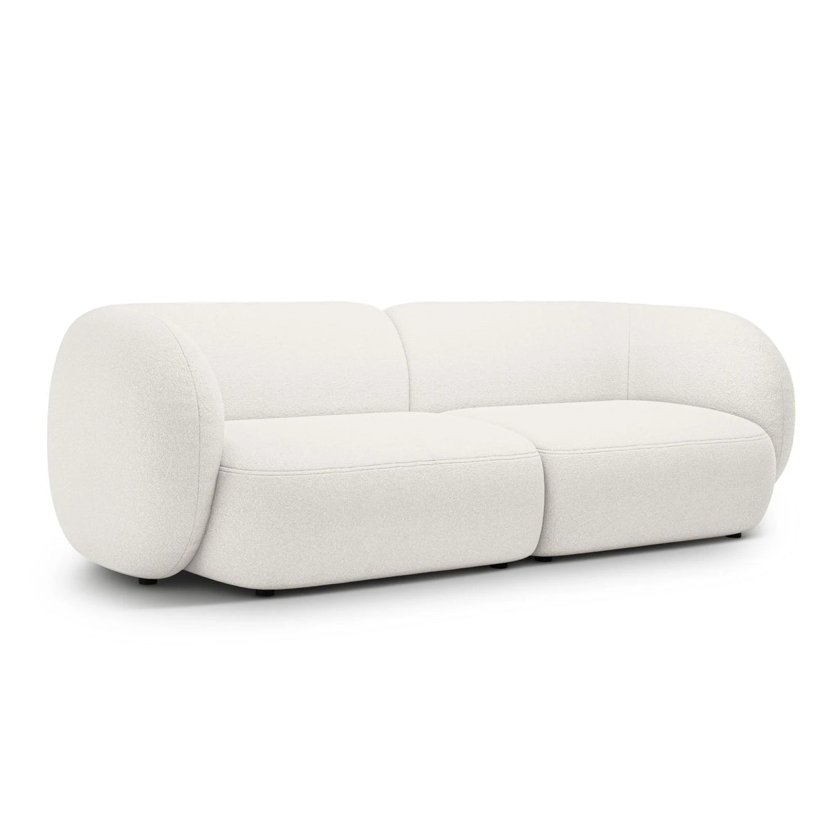 Kate 4-Sitzer Sofa mit Bezug aus Samt, Strukturstoff oder Boucle, 243x99 cm – Bild 2