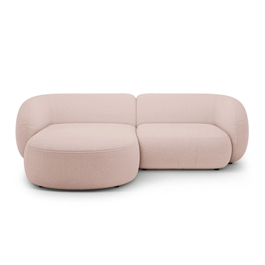 Kate Ecksofa Links mit Bezug aus Boucle (Baloo 2072) in Puderrosa, 255x176 cm – Bild 1