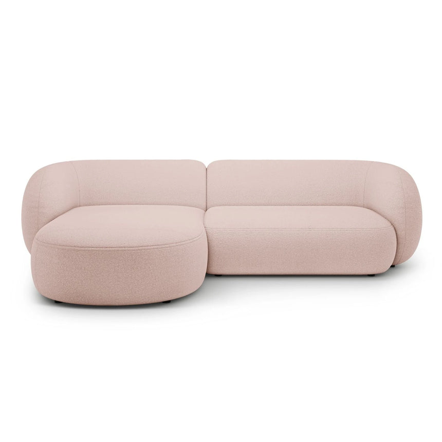 Kate Ecksofa Links mit Bezug aus Boucle (Baloo 2072) in Puderrosa, 285x176 cm – Bild 1