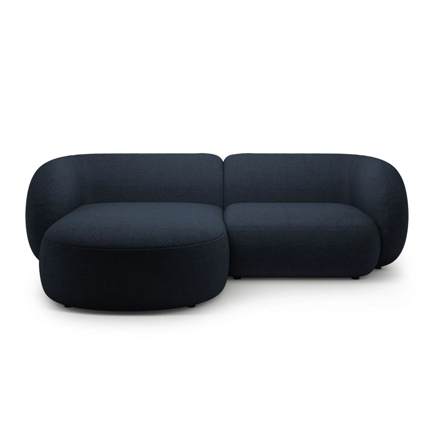 Kate Ecksofa Links mit Bezug aus Boucle (Baloo 2088) in Dunkelblau, 255x176 cm – Bild 1