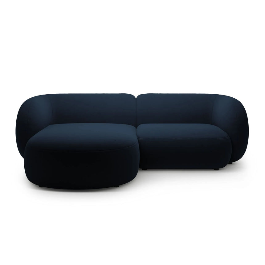 Kate Ecksofa Links mit Bezug aus Samt (Salvador 05) in Königsblau, 255x176 cm – Bild 1