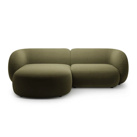 Kate Ecksofa Links mit Bezug aus Samt (Salvador 08) in Grün, 255x176 cm – Bild 1