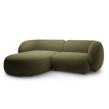Kate Ecksofa Links mit Bezug aus Samt (Salvador 08) in Grün, 255x176 cm – Bild 2