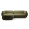 Kate Ecksofa Links mit Bezug aus Samt (Salvador 08) in Grün, 285x176 cm – Bild 1