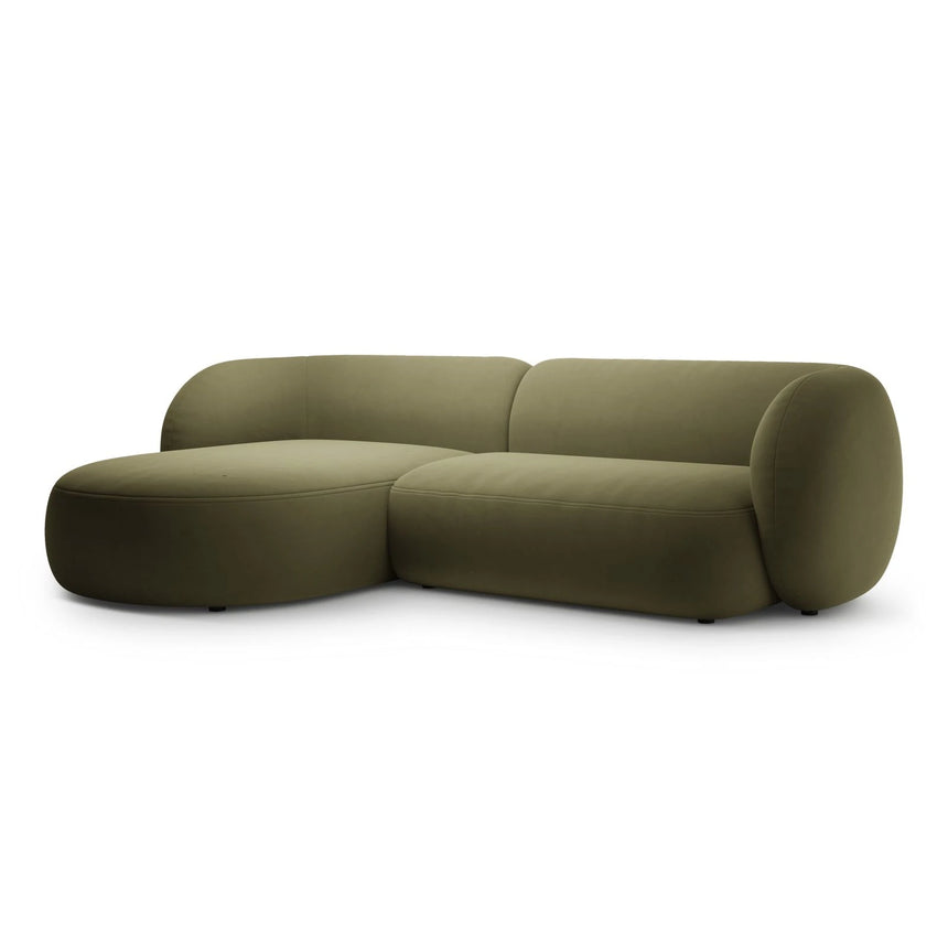 Kate Ecksofa Links mit Bezug aus Samt (Salvador 08) in Grün, 285x176 cm – Bild 2