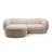 Kate Ecksofa Links mit Bezug aus Samt (Salvador 1) in Beige, 255x176 cm – Bild 1