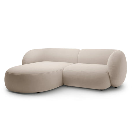 Kate Ecksofa Links mit Bezug aus Samt (Salvador 1) in Beige, 255x176 cm – Bild 2