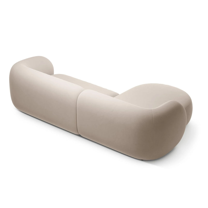 Kate Ecksofa Links mit Bezug aus Samt (Salvador 1) in Beige, 285x176 cm – Bild 3