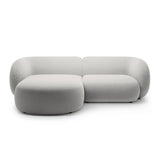 Kate Ecksofa Links mit Bezug aus Samt (Salvador 16) in Hellgrau, 255x176 cm – Bild 1