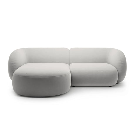 Kate Ecksofa Links mit Bezug aus Samt (Salvador 16) in Hellgrau, 255x176 cm – Bild 1