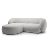 Kate Ecksofa Links mit Bezug aus Samt (Salvador 16) in Hellgrau, 255x176 cm – Bild 2