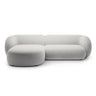 Kate Ecksofa Links mit Bezug aus Samt (Salvador 16) in Hellgrau, 285x176 cm – Bild 1
