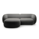 Kate Ecksofa Links mit Bezug aus Samt (Salvador 18) in Dunkelgrau, 255x176 cm – Bild 1