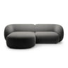 Kate Ecksofa Links mit Bezug aus Samt (Salvador 18) in Dunkelgrau, 255x176 cm – Bild 1