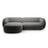 Kate Ecksofa Links mit Bezug aus Samt (Salvador 18) in Dunkelgrau, 285x176 cm – Bild 1