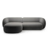 Kate Ecksofa Links mit Bezug aus Samt (Salvador 18) in Dunkelgrau, 285x176 cm – Bild 1