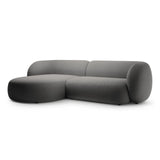 Kate Ecksofa Links mit Bezug aus Samt (Salvador 18) in Dunkelgrau, 285x176 cm – Bild 2