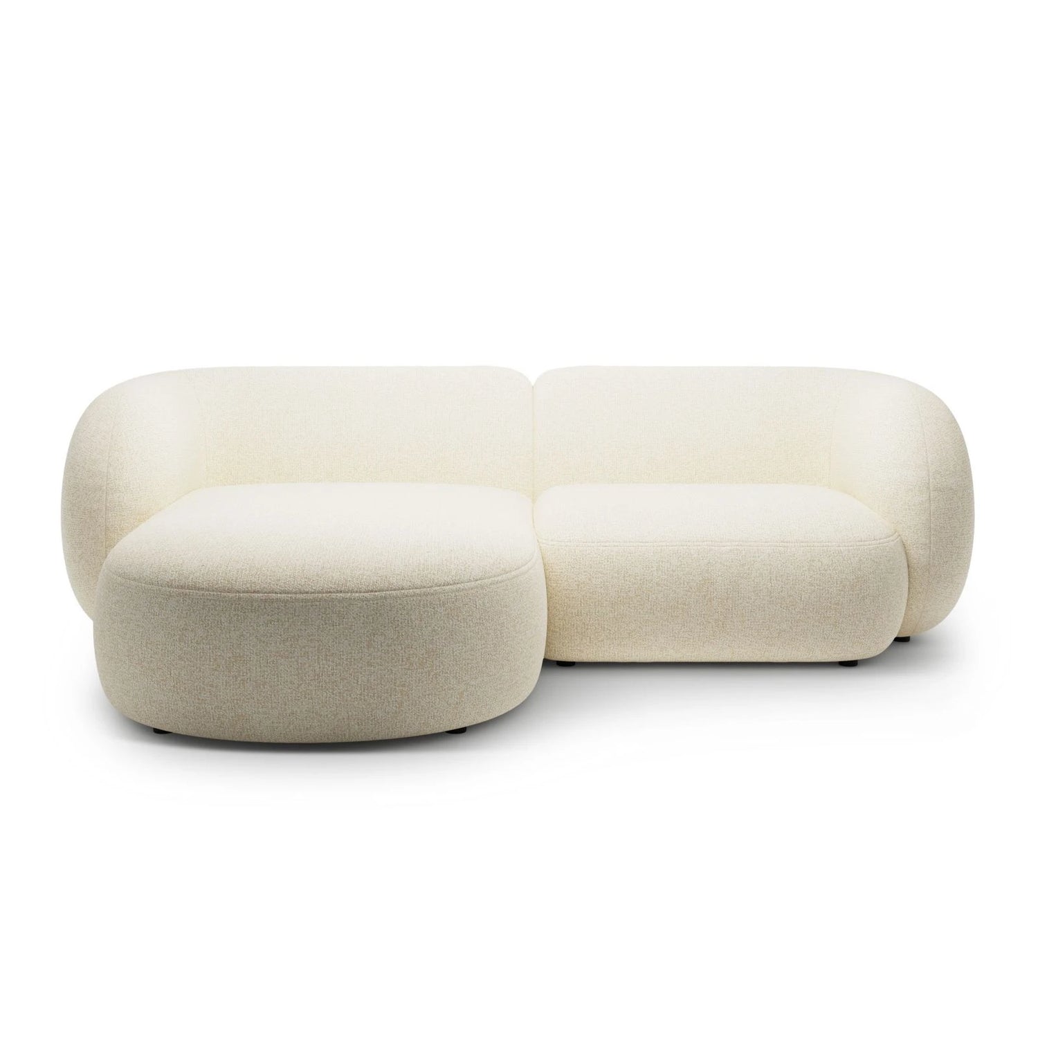 Kate Ecksofa Links mit Bezug aus Strukturierter Stoff (Puente 03) in Hellbeige melange, 255x176 cm – Bild 1
