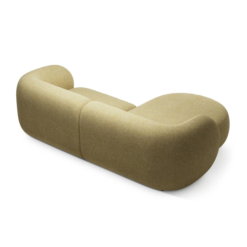 Kate Ecksofa Links mit Bezug aus Strukturierter Stoff (Puente 41) in Sonnenblume melange, 255x176 cm – Bild 3
