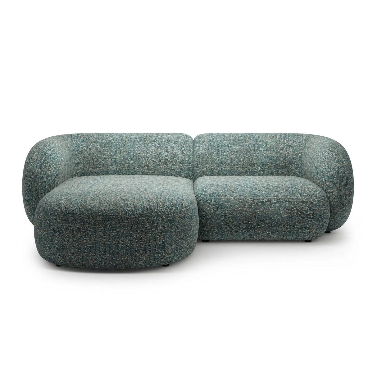 Kate Ecksofa Links mit Bezug aus Strukturierter Stoff (Puente 73) in Blaue melange, 255x176 cm – Bild 1