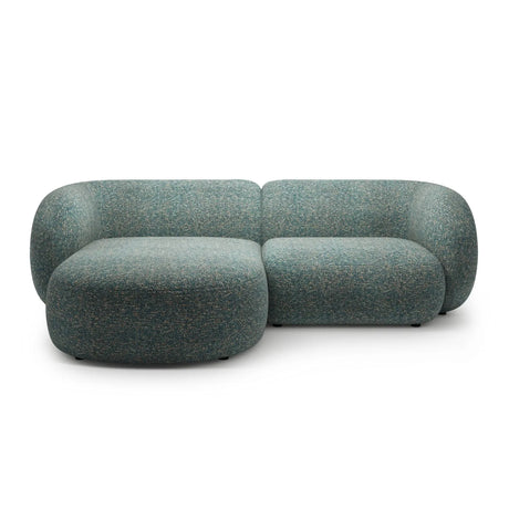 Kate Ecksofa Links mit Bezug aus Strukturierter Stoff (Puente 73) in Blaue melange, 255x176 cm – Bild 1