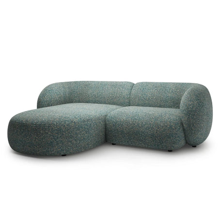 Kate Ecksofa Links mit Bezug aus Strukturierter Stoff (Puente 73) in Blaue melange, 255x176 cm – Bild 2
