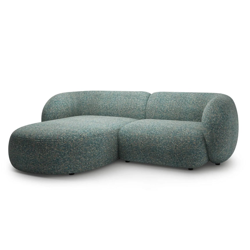 Kate Ecksofa Links mit Bezug aus Strukturierter Stoff (Puente 73) in Blaue melange, 255x176 cm – Bild 2