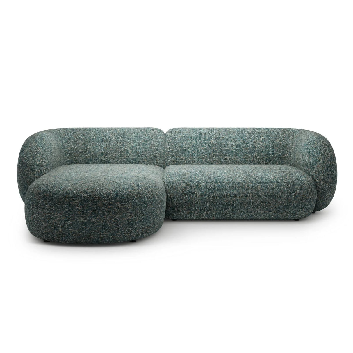 Kate Ecksofa Links mit Bezug aus Strukturierter Stoff (Puente 73) in Blaue melange, 285x176 cm – Bild 1