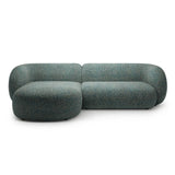 Kate Ecksofa Links mit Bezug aus Strukturierter Stoff (Puente 73) in Blaue melange, 285x176 cm – Bild 1