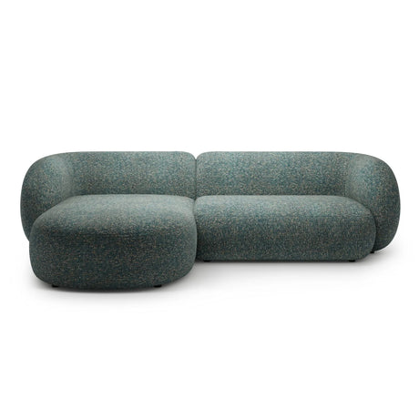 Kate Ecksofa Links mit Bezug aus Strukturierter Stoff (Puente 73) in Blaue melange, 285x176 cm – Bild 1