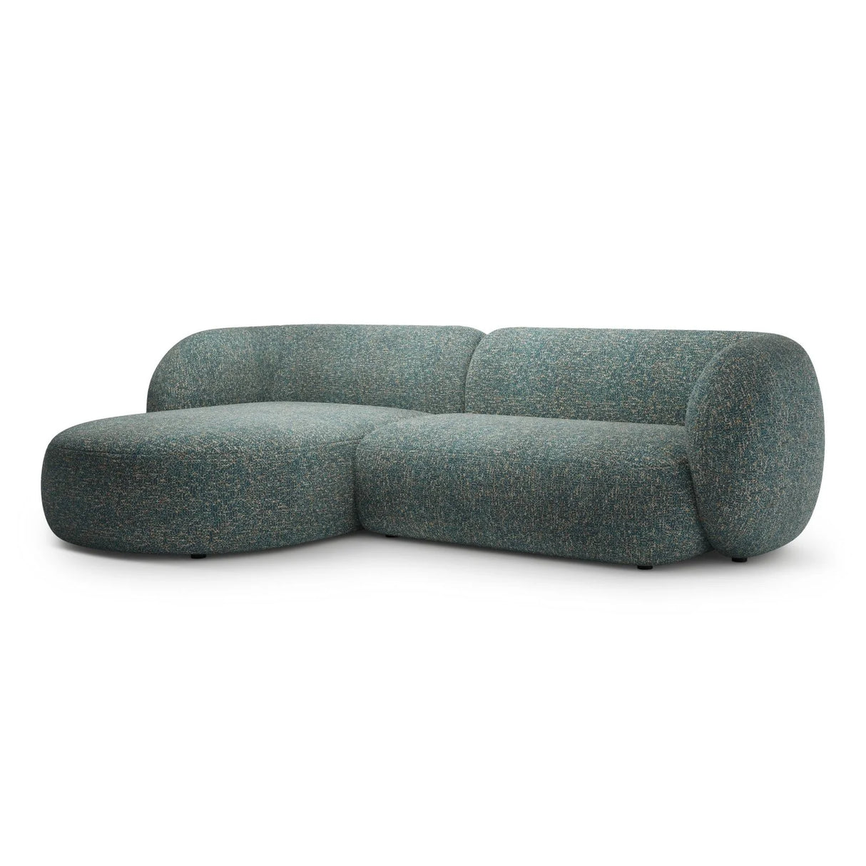 Kate Ecksofa Links mit Bezug aus Strukturierter Stoff (Puente 73) in Blaue melange, 285x176 cm – Bild 2