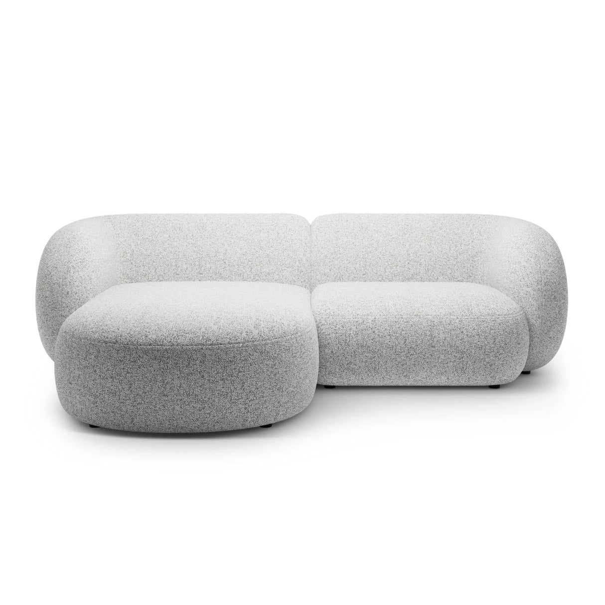 Kate Ecksofa Links mit Bezug aus Strukturierter Stoff (Puente 80) in Hellgrau melange, 255x176 cm – Bild 1