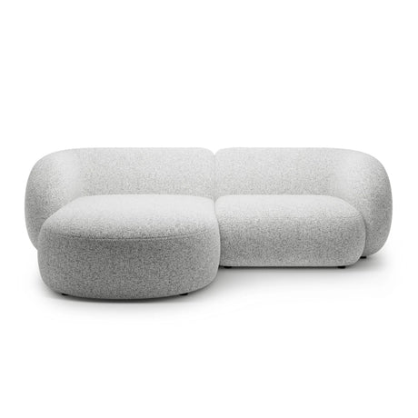 Kate Ecksofa Links mit Bezug aus Strukturierter Stoff (Puente 80) in Hellgrau melange, 255x176 cm – Bild 1