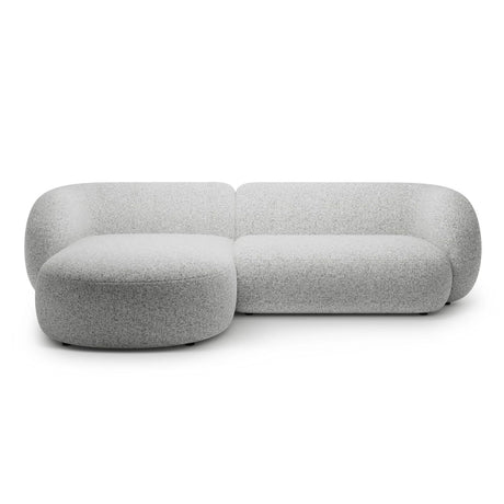 Kate Ecksofa Links mit Bezug aus Strukturierter Stoff (Puente 80) in Hellgrau melange, 285x176 cm – Bild 1